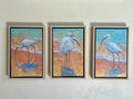 Ibis on the beach - triptych